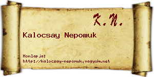 Kalocsay Nepomuk névjegykártya